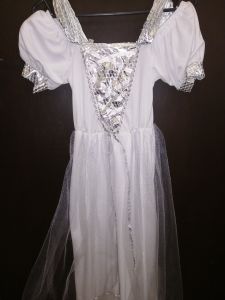 Kids Costumes to Hire - White & Silver Girl Dress